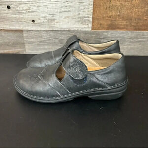 Finn Comfort Nashville Stitched Black Leather Shoe EU 40 US 9 Mary Jane’s